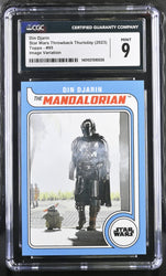 Star Wars Throwback Thursday 2023 Card #95 Din Djarin SP Image Variation Graded CGC 9 Mint