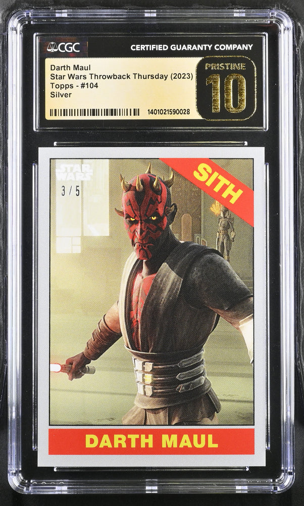 Star Wars Throwback Thursday 2023 Card #104 Darth Maul Silver 3/5 Graded CGC 10 Pristine