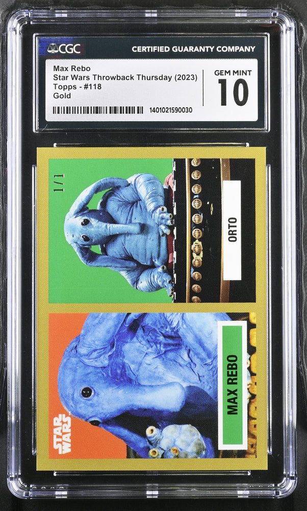 Star Wars Throwback Thursday 2023 Card #118 Max Rebo Gold 1/1 Graded CGC 10 Gem Mint