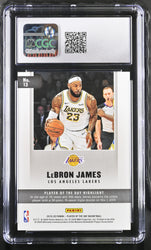 2019-20 Panini Player of the Day 13 LeBron James Rapture Parallel 37/99 CGC 9