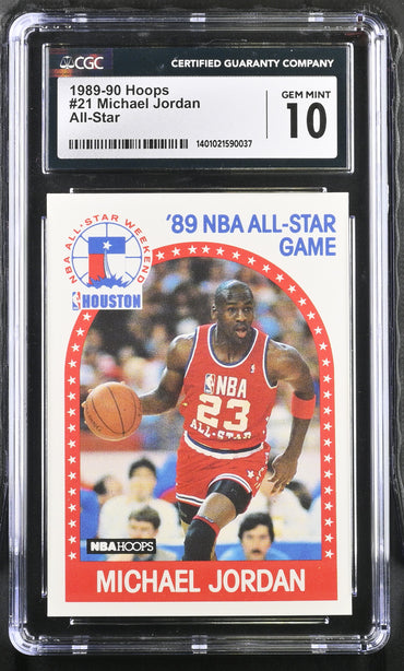 Basketball 1989-90 Hoops All-Star 21 Michael Jordan Graded CGC 10 Gem Mint