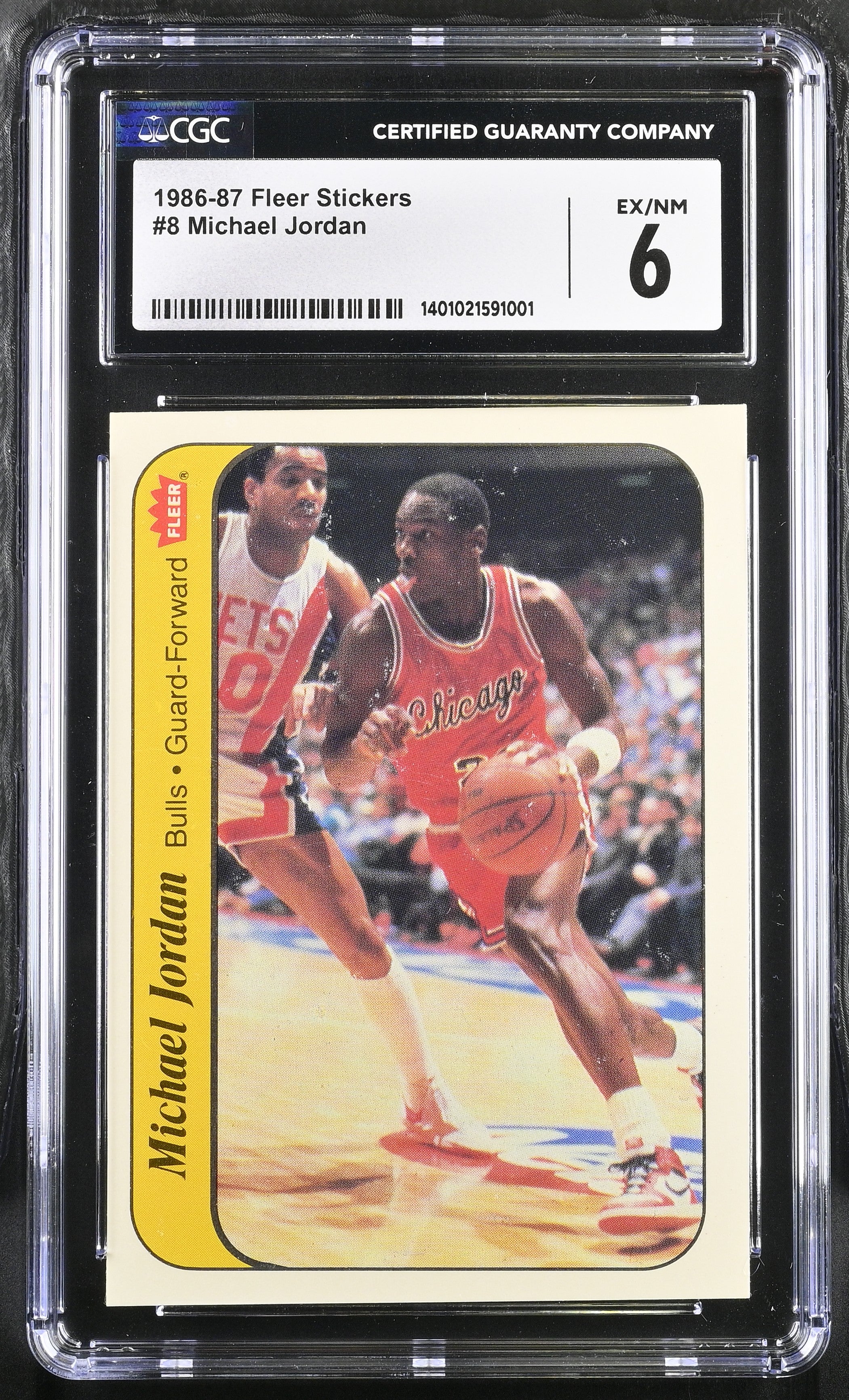Basketball 1986-87 Fleer Sticker 8 Michael Jordan Graded CGC 6 Rookie
