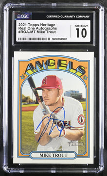 2021 Topps Heritage Baseball ROA-MT Mike Trout Autograph CGC 10