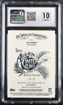 2022 Topps Allen Ginter Chrome Baseball AGA-I Ichiro Autograph CGC 9.5 #25/25