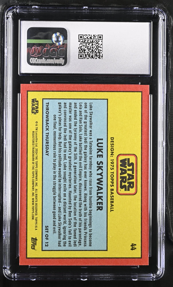 Star Wars Throwback Thursday 2024 Card #44 Luke Skywalker SP Image Variation CGC 9.5 Mint+