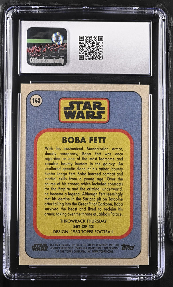 Star Wars Throwback Thursday 2023 Card #143 Boba Fett SP Image Variation CGC 10 Gem Mint