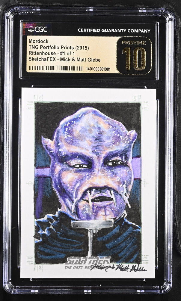 Star Trek TNG Portfolio Mordock Sketch Card Mick Matt Glebe Graded CGC 10 Pristine