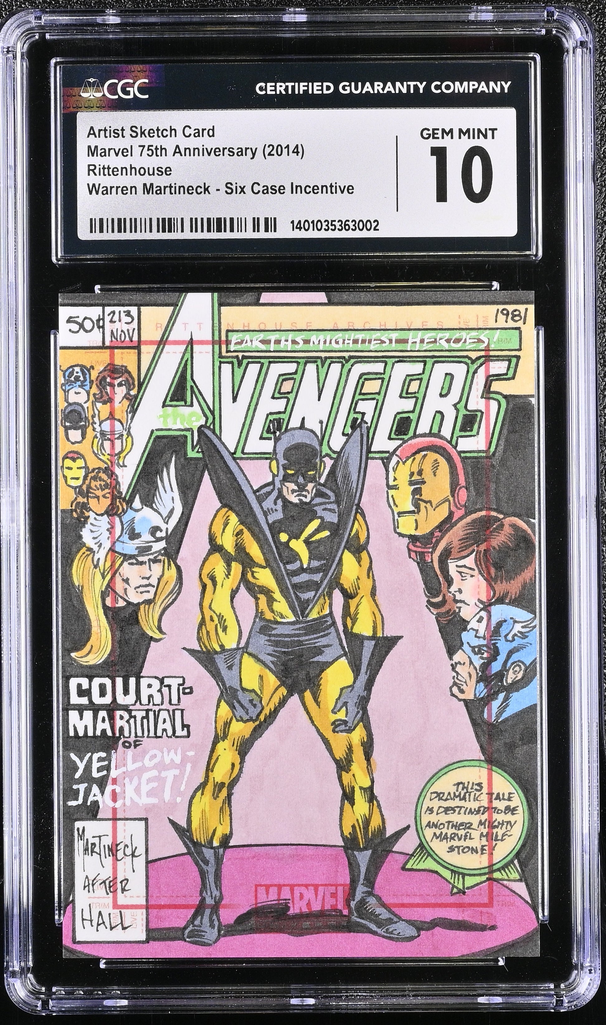 graded marvel cards Marvel 75th Anniversary Sketch Card Warren Martineck Graded CGC 10 Gem – Digital Heroes
