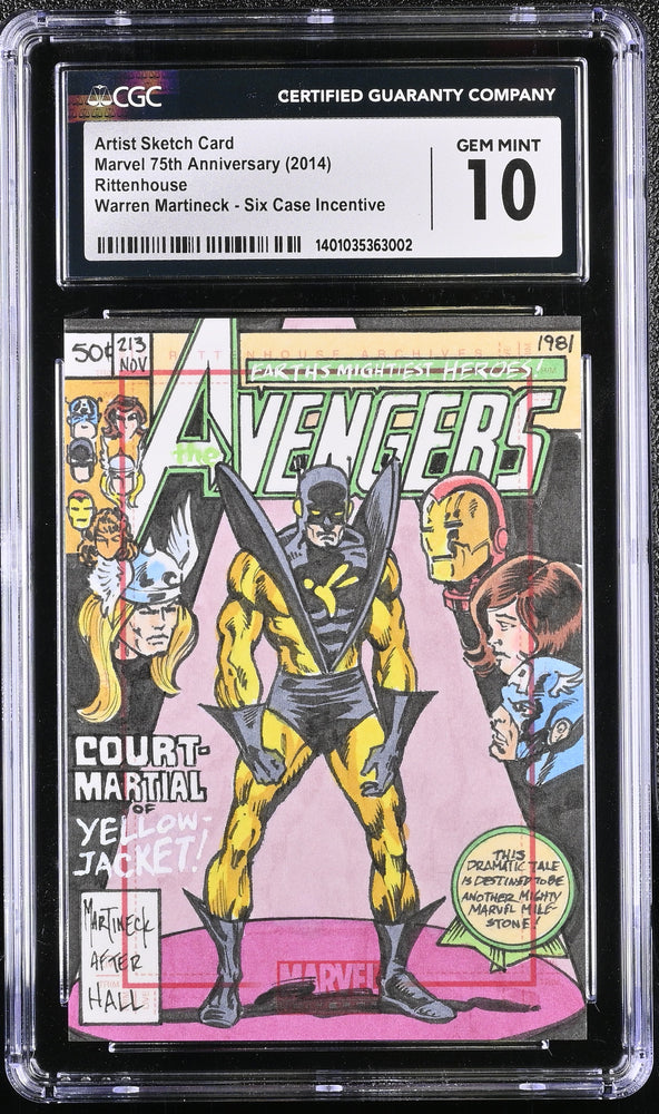 Marvel 75th Anniversary Sketch Card Warren Martineck Graded CGC 10 Gem Mint