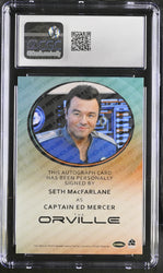 Orville Archives Autograph Card Seth MacFarlane as Captain Ed Mercer Graded CGC 9 Mint