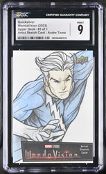 2022 Upper Deck WandaVision Sketch Card Andre Toma Quicksilver Graded CGC 9 Mint