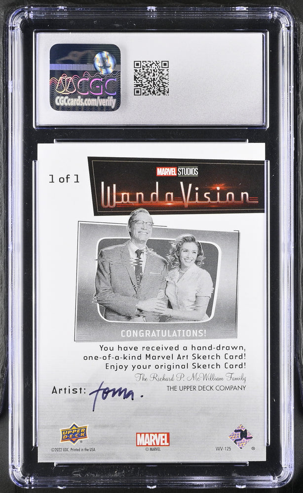 2022 Upper Deck WandaVision Sketch Card Andre Toma Quicksilver Graded CGC 9 Mint