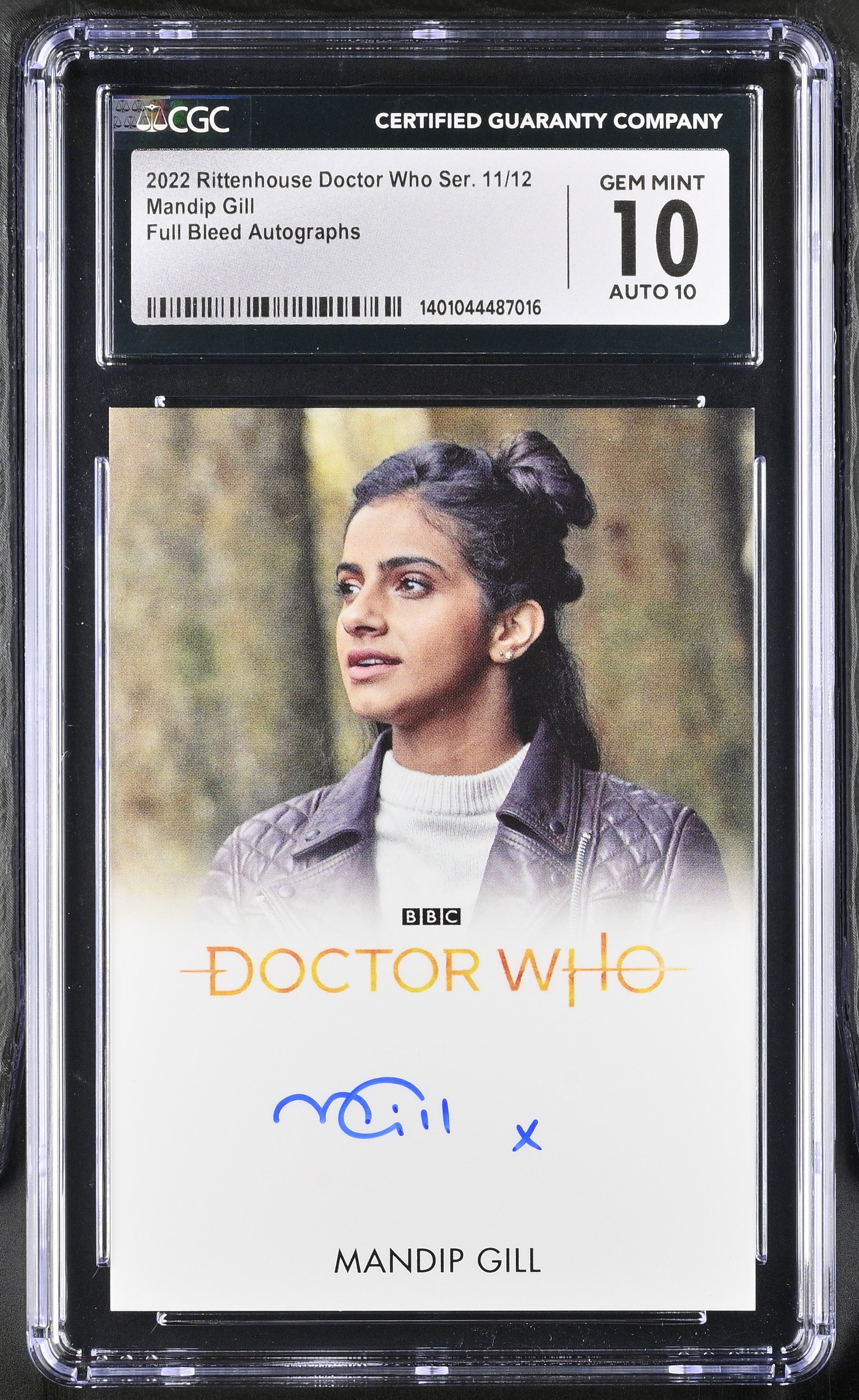 2022 Doctor Who Series 11 & 12 Mandip Gill Autograph Card Graded CGC 10 Gem Mint