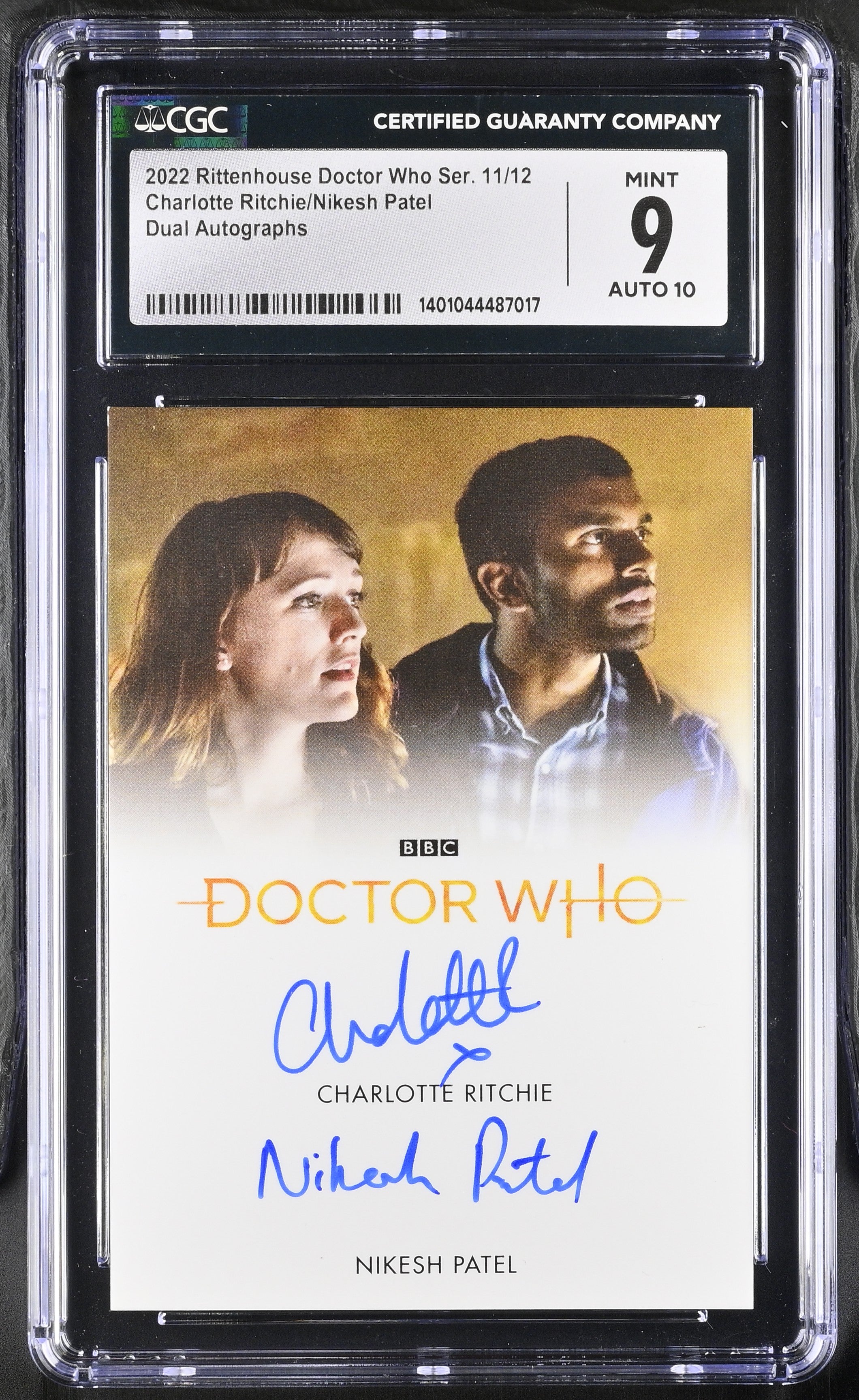 2022 Doctor Who Series 11 & 12 Charlotte Ritchie Nikesh Patel Autograph Card Graded CGC 9 Mint