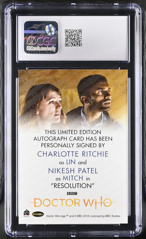 2022 Doctor Who Series 11 & 12 Charlotte Ritchie Nikesh Patel Autograph Card Graded CGC 9 Mint