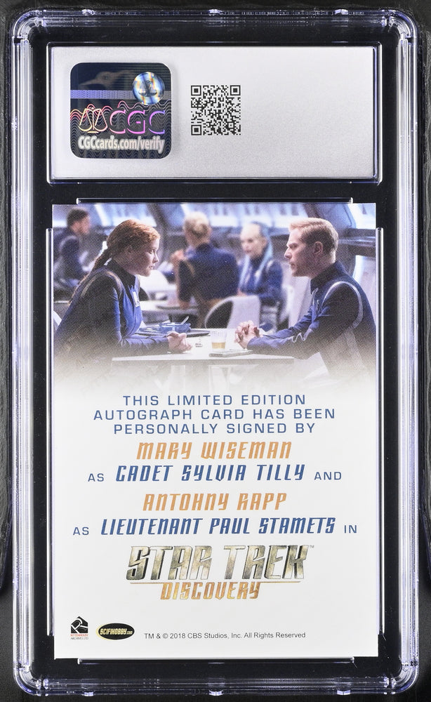 Star Trek Discovery Season 3 Autograph Card Mary Wiseman Anthony Rapp Graded CGC 9