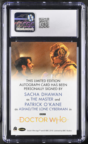 2022 Doctor Who Series 11 & 12 Sacha Dhawan Patrick O'Kane Autograph Card Graded CGC 9 Mint