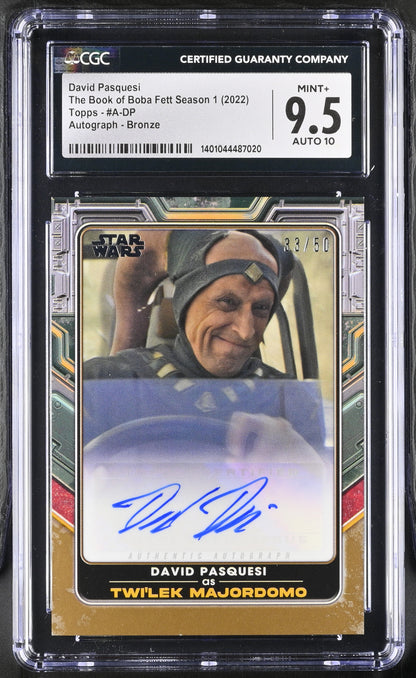 Topps 2022 Star Wars Boba Fett Autograph Card A-DP Bronze David Pasquesi CGC 9.5 Mint+