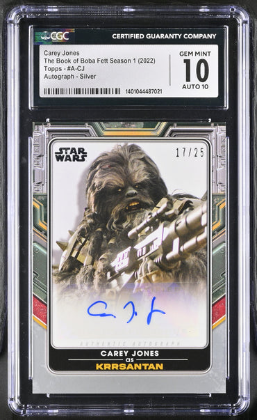 Topps 2022 Star Wars Boba Fett Autograph Card A-CJ Carey Jones Silver CGC 10 Gem Mint