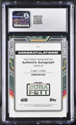 Topps 2022 Star Wars Boba Fett Autograph Card A-CJ Carey Jones Silver CGC 10 Gem Mint