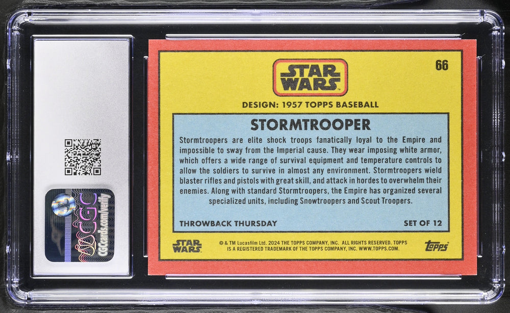 Star Wars Throwback Thursday 2024 Card #66 Stormtrooper Silver 1/5 CGC 9.5 Mint+