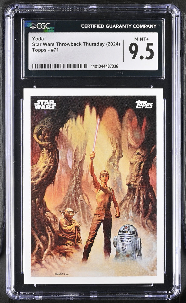 Star Wars Throwback Thursday 2024 Card #71 Yoda SP Image Variation CGC 9.5 Mint+