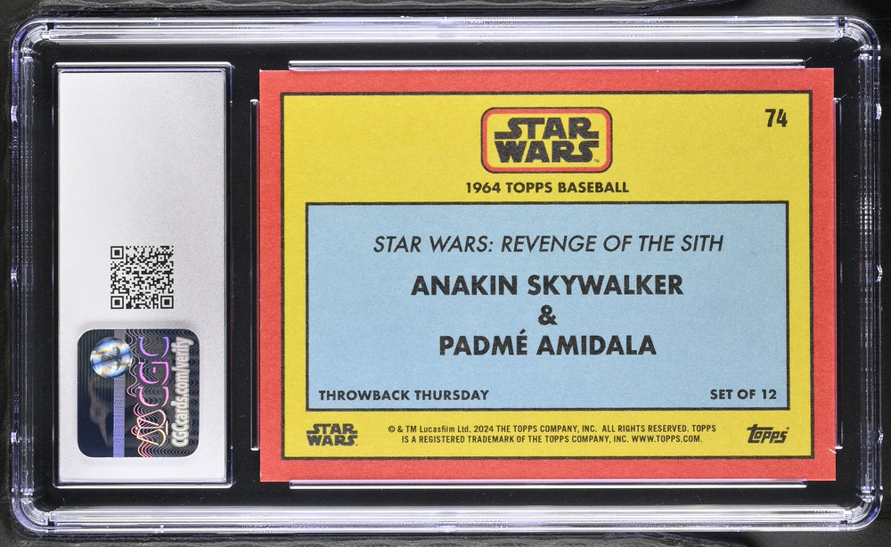 Star Wars Throwback Thursday 2024 Card #74 Anakin Padme SP Image Variation CGC 10 Gem Mint