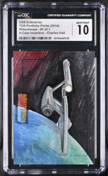 Star Trek TOS Portfolio Prints Sketch Card Charles Hall USS Enterprise CGC 10 Gem Mint