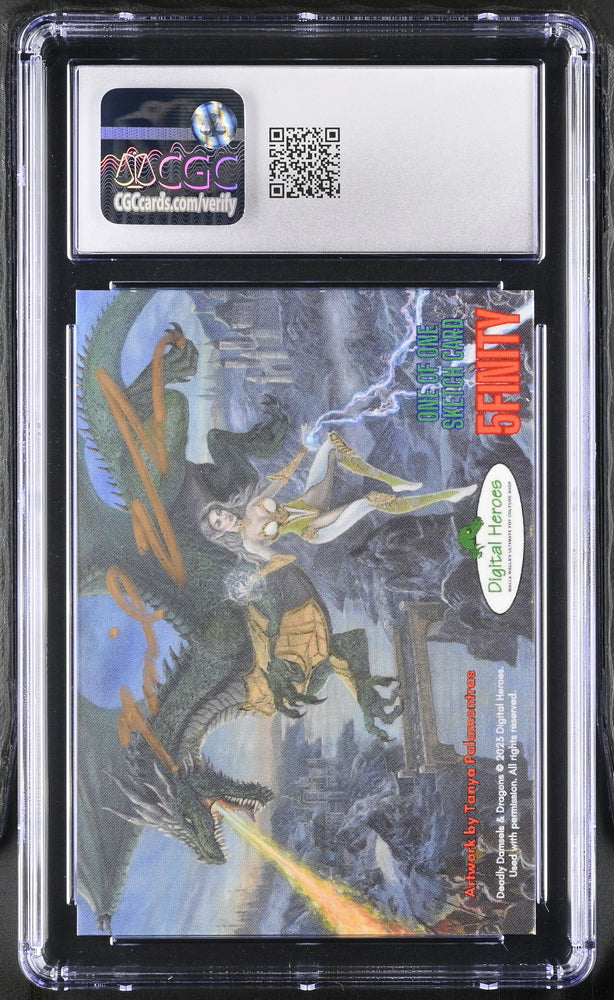 2023 5finity Deadly Damsels & Dragons Sketch Card Michael Munshaw Graded CGC 9 Mint