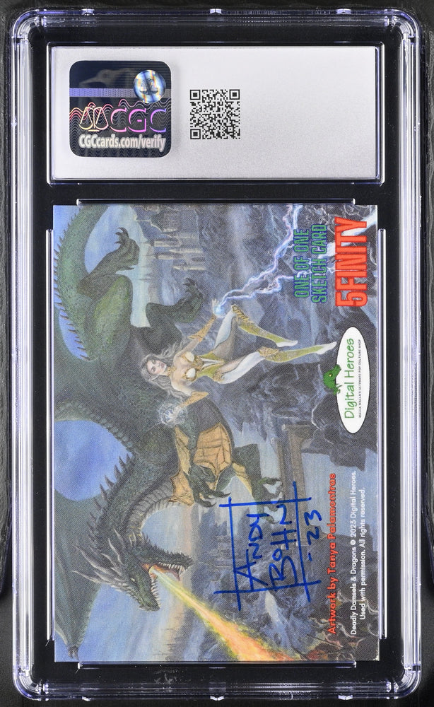 2023 5finity Deadly Damsels & Dragons Sketch Card Andy Bohn Graded CGC 9 Mint