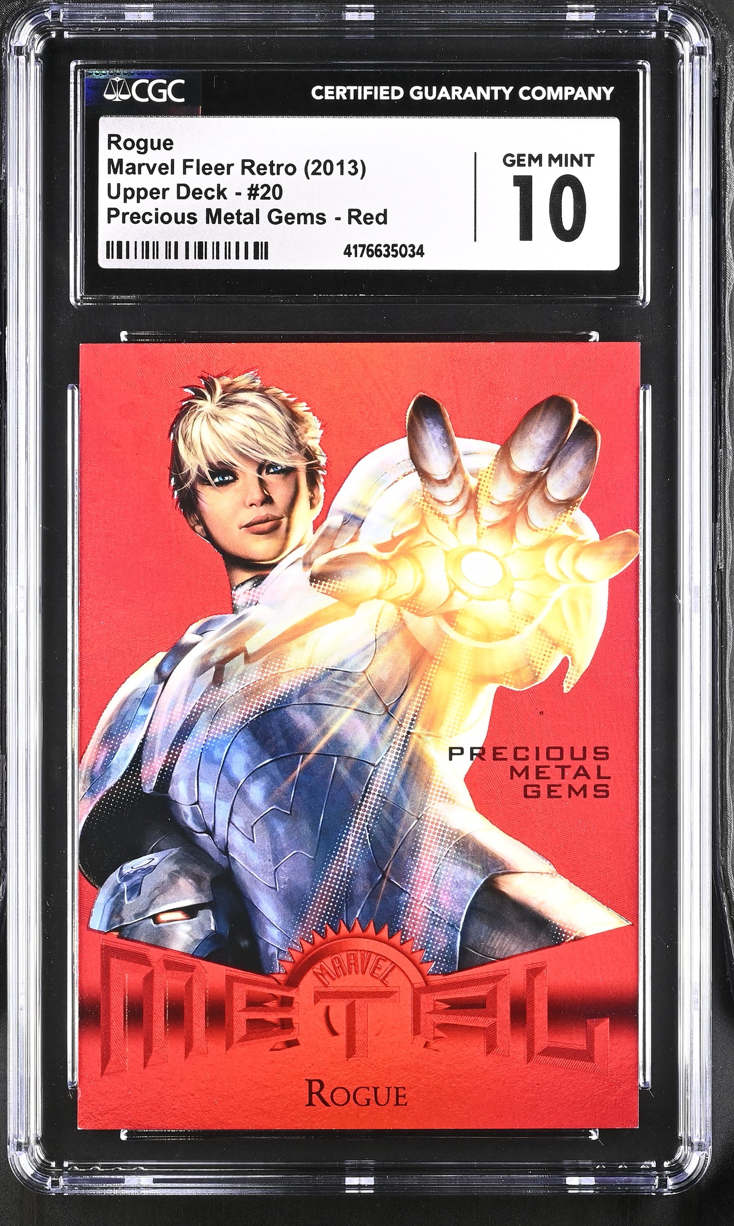 Marvel Fleer Retro 2013 Precious Metal Gems Red 20 Rogue 065/100 CGC 10 Gem Mint