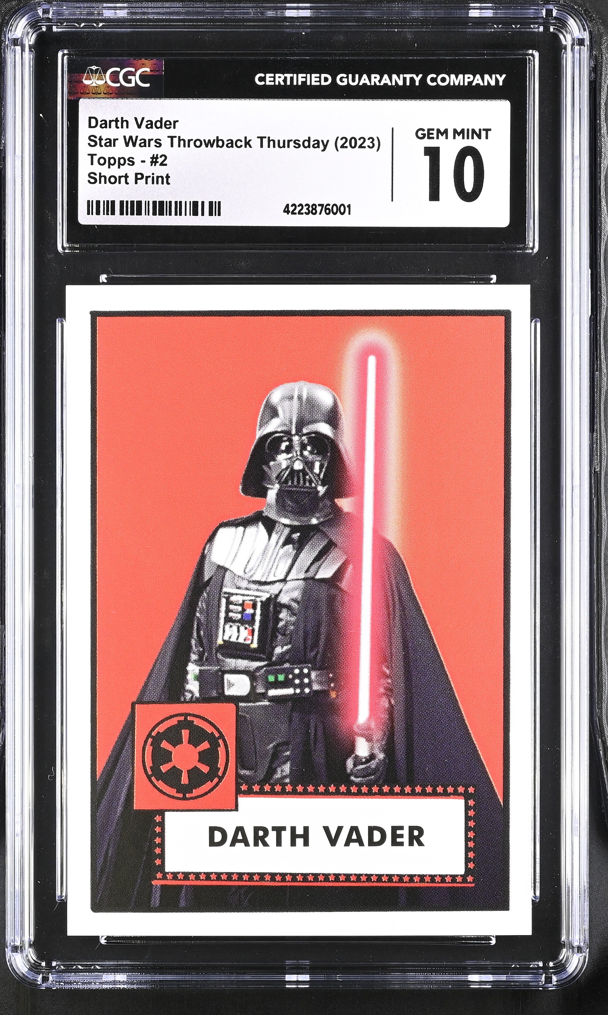 Star Wars Throwback Thursday 2023 Card #2 Darth Vader SP CGC 10 Gem Mint