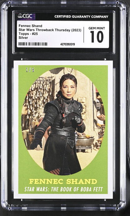Star Wars Throwback Thursday 2023 Card #25 Silver 1/5 Fennec Shand CGC 10 Gem Mint
