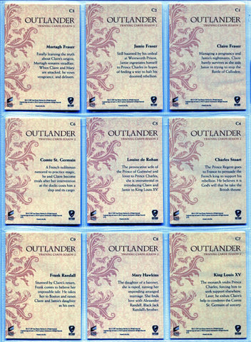 Outlander Season 2 Complete 9 Card Character Bios Rainbow Foil Chase Set C1-C9