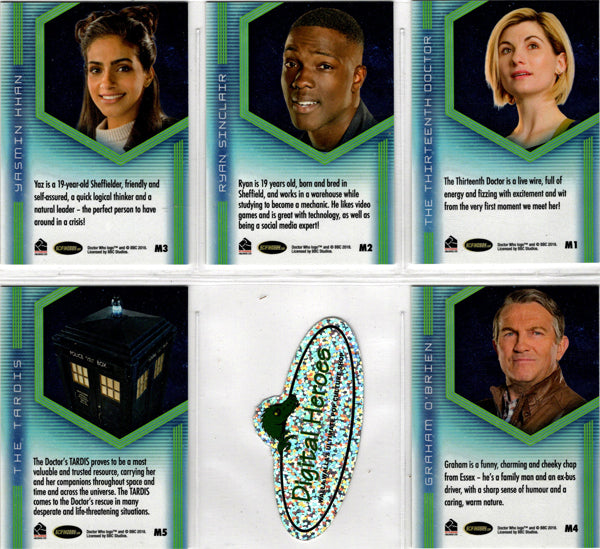 2022 Doctor Who Series 11 & 12 Complete Character Mirror Insert Card Set M1-M5