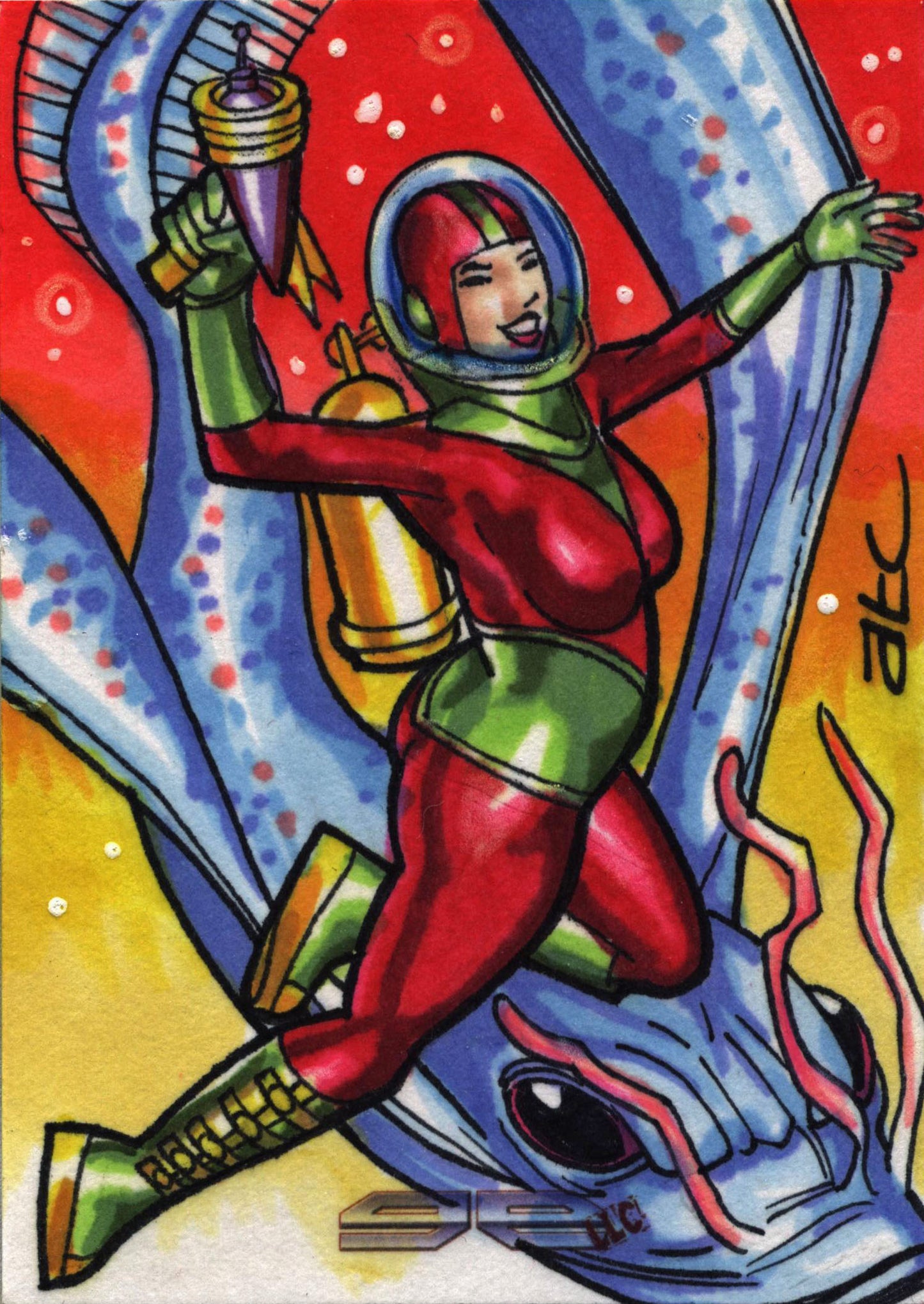 2011 5finity Galaxgals Eradication Adam Cleveland Sketch Card Ver. 1