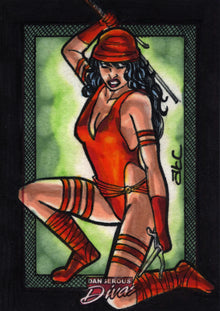 Marvel Dangerous Divas Sketch Card by Adam Cleveland of Elektra