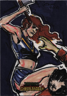 Zombies vs Cheerleaders Sketch Card by Gerard Conte