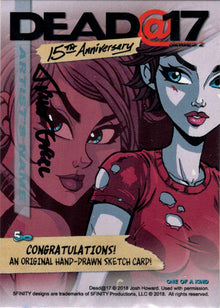 Dead@17 Series 2 5finity 2018 15th Anniversary Sketch Card by Trevor Grace