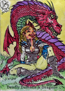 Deadly Damsels & Dragons 5finity 2023 Sketch Card Alex Magno V3