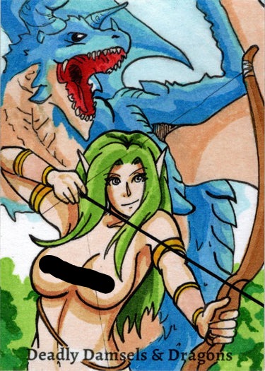 Deadly Damsels & Dragons 5finity 2023 Sketch Card Andy Bohn V3