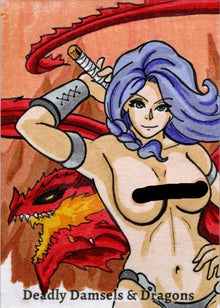Deadly Damsels & Dragons 5finity 2023 Sketch Card Andy Bohn V4