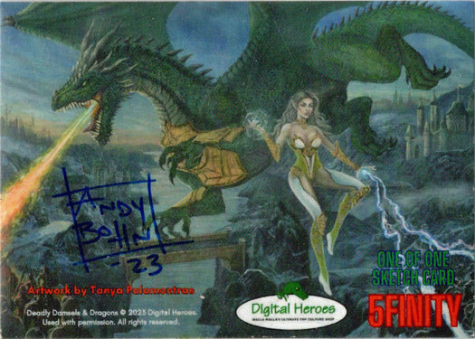 Deadly Damsels & Dragons 5finity 2023 Sketch Card Andy Bohn V4