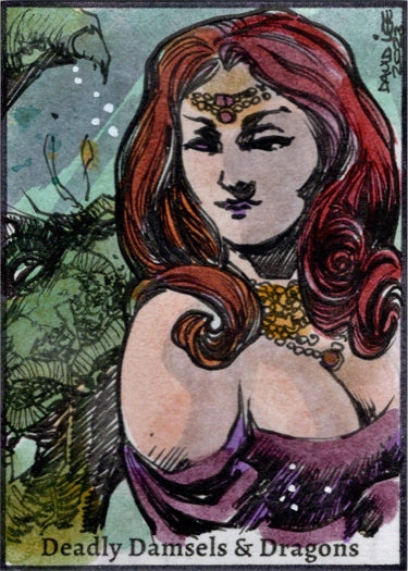Deadly Damsels & Dragons 5finity 2023 Sketch Card David Lee V1