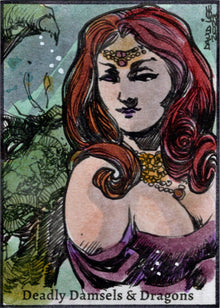 Deadly Damsels & Dragons 5finity 2023 Sketch Card David Lee V1