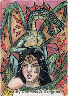 Deadly Damsels & Dragons 5finity 2023 Sketch Card Delanio Dourado V1
