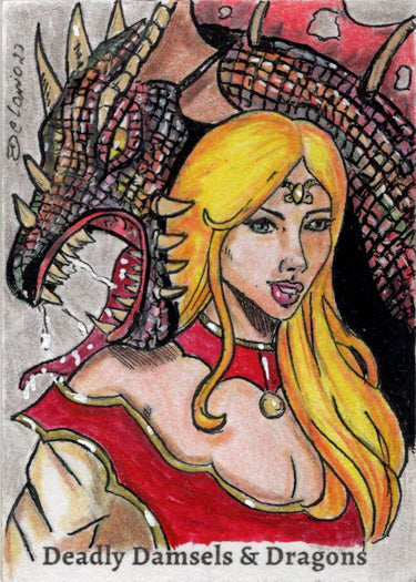Deadly Damsels & Dragons 5finity 2023 Sketch Card Delanio Dourado V2