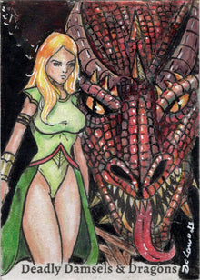 Deadly Damsels & Dragons 5finity 2023 Sketch Card Delanio Dourado V3