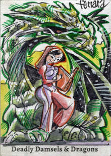 Deadly Damsels & Dragons 5finity 2023 Sketch Card Eduardo Ferrara V2