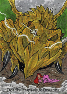 Deadly Damsels & Dragons 5finity 2023 Sketch Card Elson Jr. Art V1